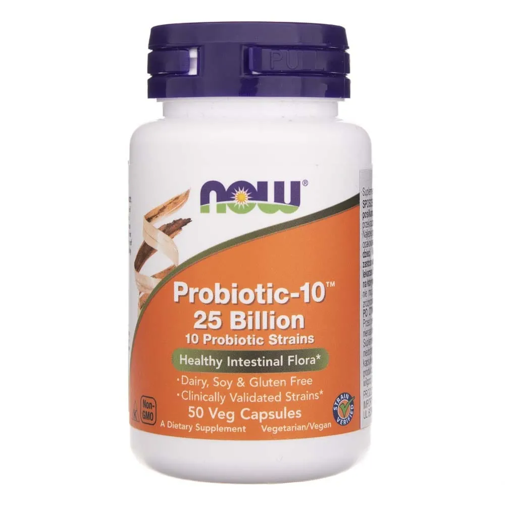 Now Foods Probiotic-10, 25 mil millones - 50 cápsulas vegetales