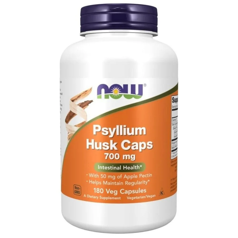 Now Foods Psyllium Husk Caps con Pectina de Manzana - 180 Cápsulas vegetales