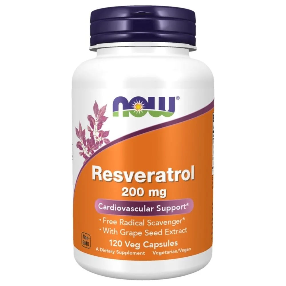 Now Foods Resveratrol 200 mg - 120 Cápsulas Vegetales