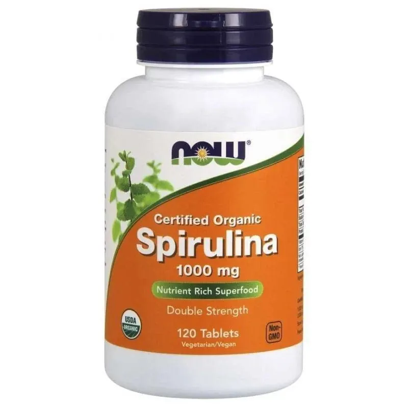 Now Foods Spirulina Doble Fuerza 1000 mg - 120 Tabletas