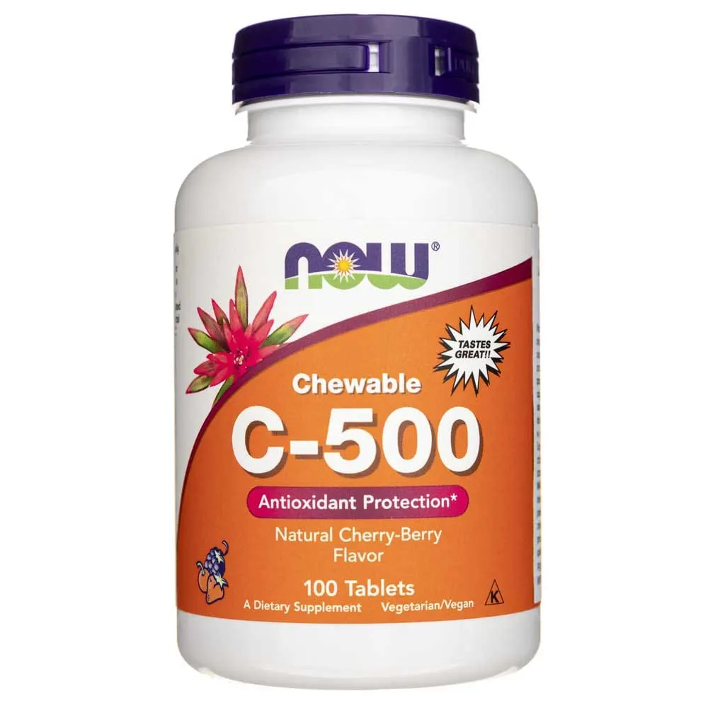 Now Foods Vitamina C-500 Cereza Masticable - 100 Tabletas