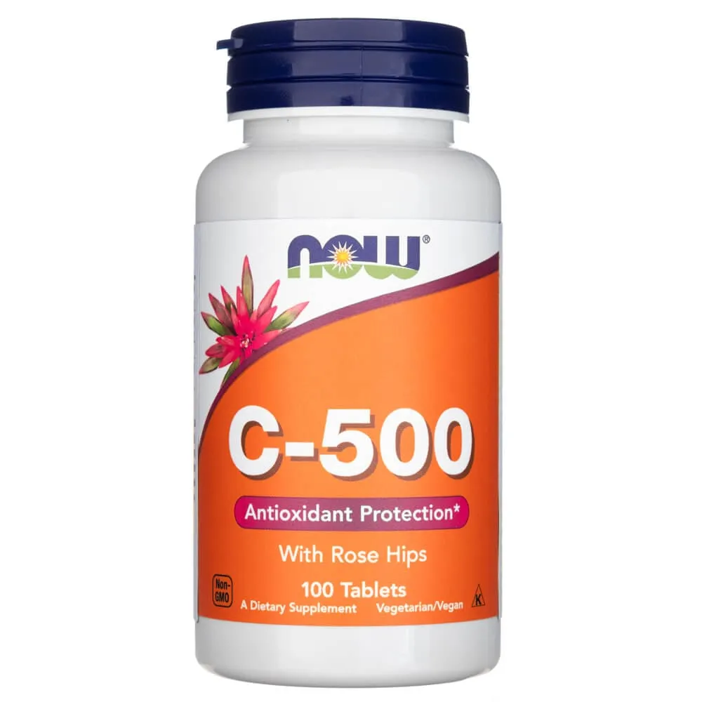 Now Foods Vitamina C-500 con Escaramujo - 100 Tabletas