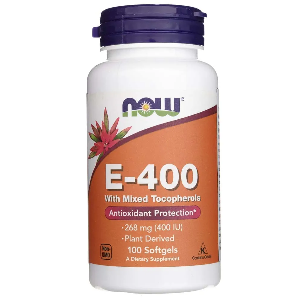 Now Foods Vitamina E-400 con tocoferoles mixtos - 100 cápsulas blandas