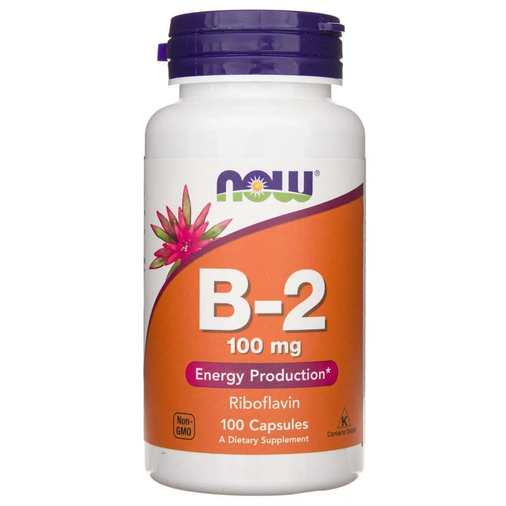 Now Foods Vitamina B-2 100 mg - 100 Cápsulas Vegetales
