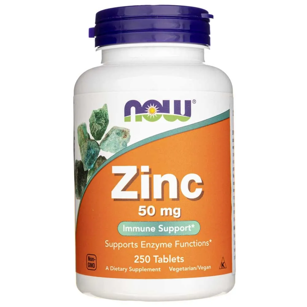 Now Foods Zinc 50 mg - 250 Tabletas