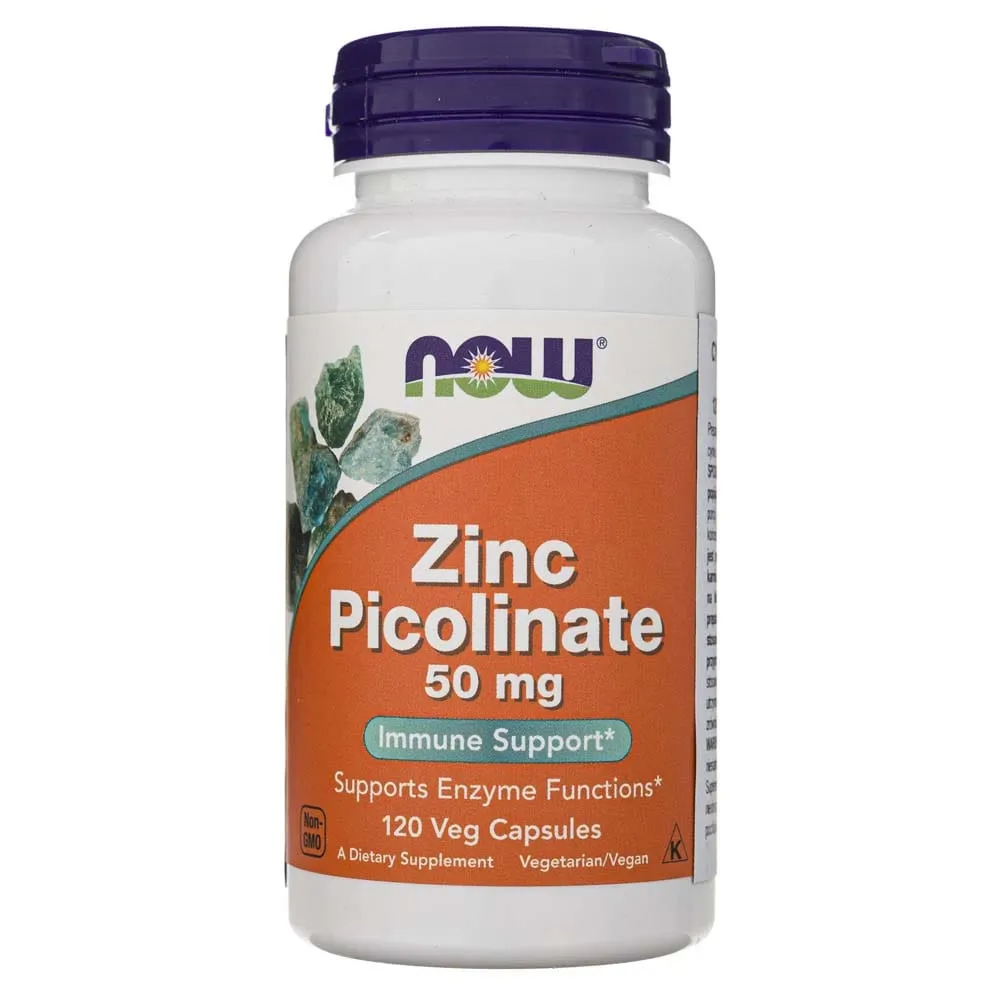 Now Foods Picolinato de zinc 50 mg - 120 cápsulas vegetales