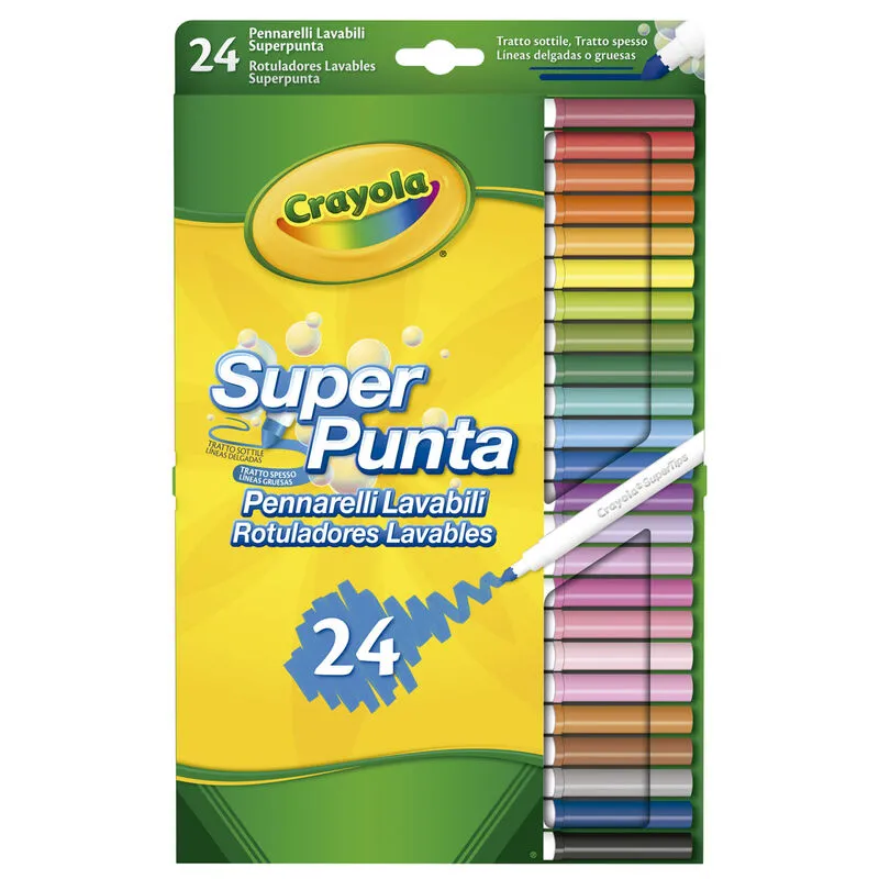 24 Rotuladores Lavables Super Punta - Crayola