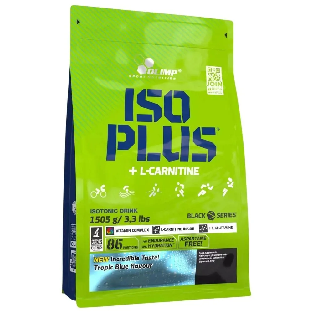 Olimp Iso Plus Isotónico con L- Carnitina Polvo, Tropical - 1505 g