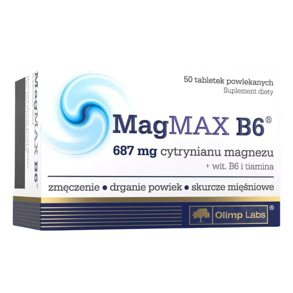 Olimp MagMAX B6 (Citrato de Magnesio 687 mg + Vit. B6 y Tiamina) - 50 Tabletas