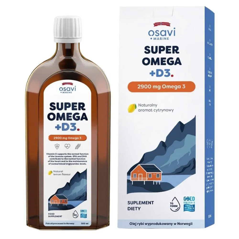 Osavi Super Omega + D3,2900 mg Omega 3 (Marino), Limón - 500 ml