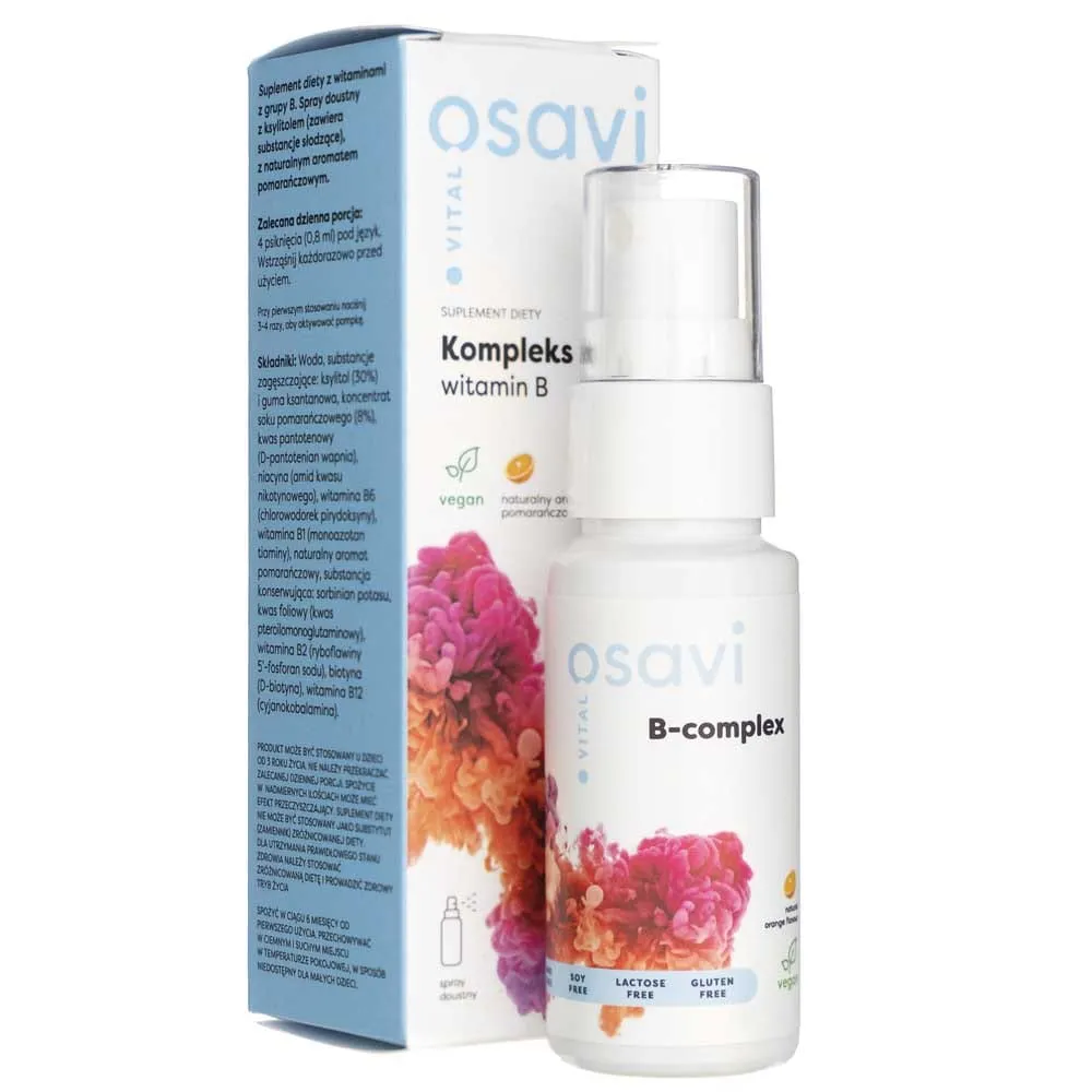 Osavi Vitamina B-complex, Spray bucal, Sabor Naranja - 25 ml
