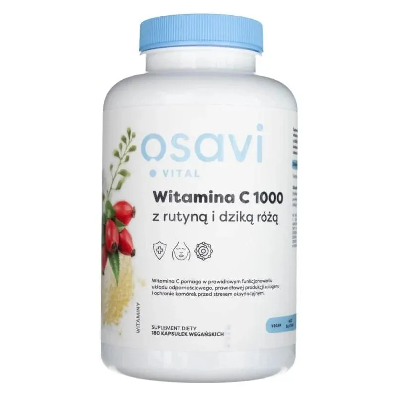 Osavi Vitamina C 1000 con Rutina y Rosa Silvestre - 180 Cápsulas