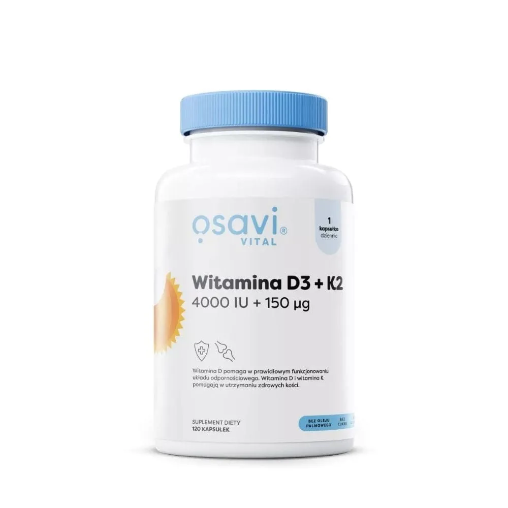 Osavi Vitamina D3 + K2,4000 UI + 150 mcg - 120 Cápsulas