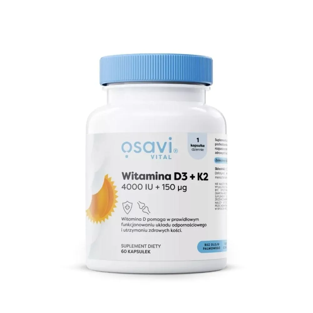 Osavi Vitamina D3 + K2,4000 UI + 150 mcg - 60 Cápsulas