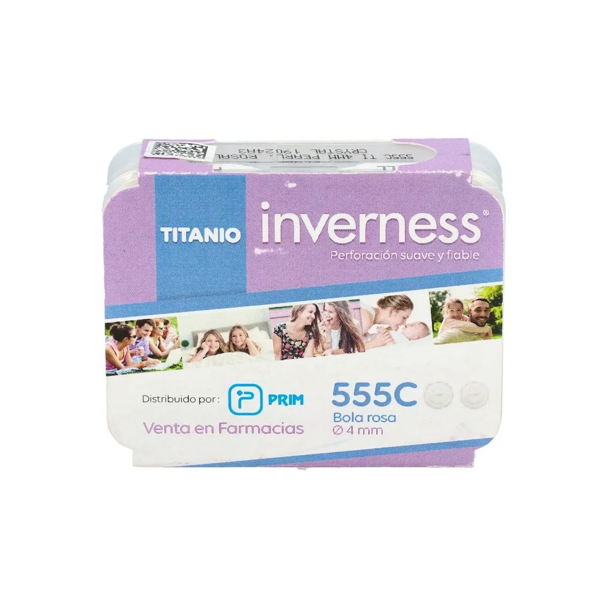 Pendiente Prim Inv 555c Tit-Bola Rosa 4 Mm