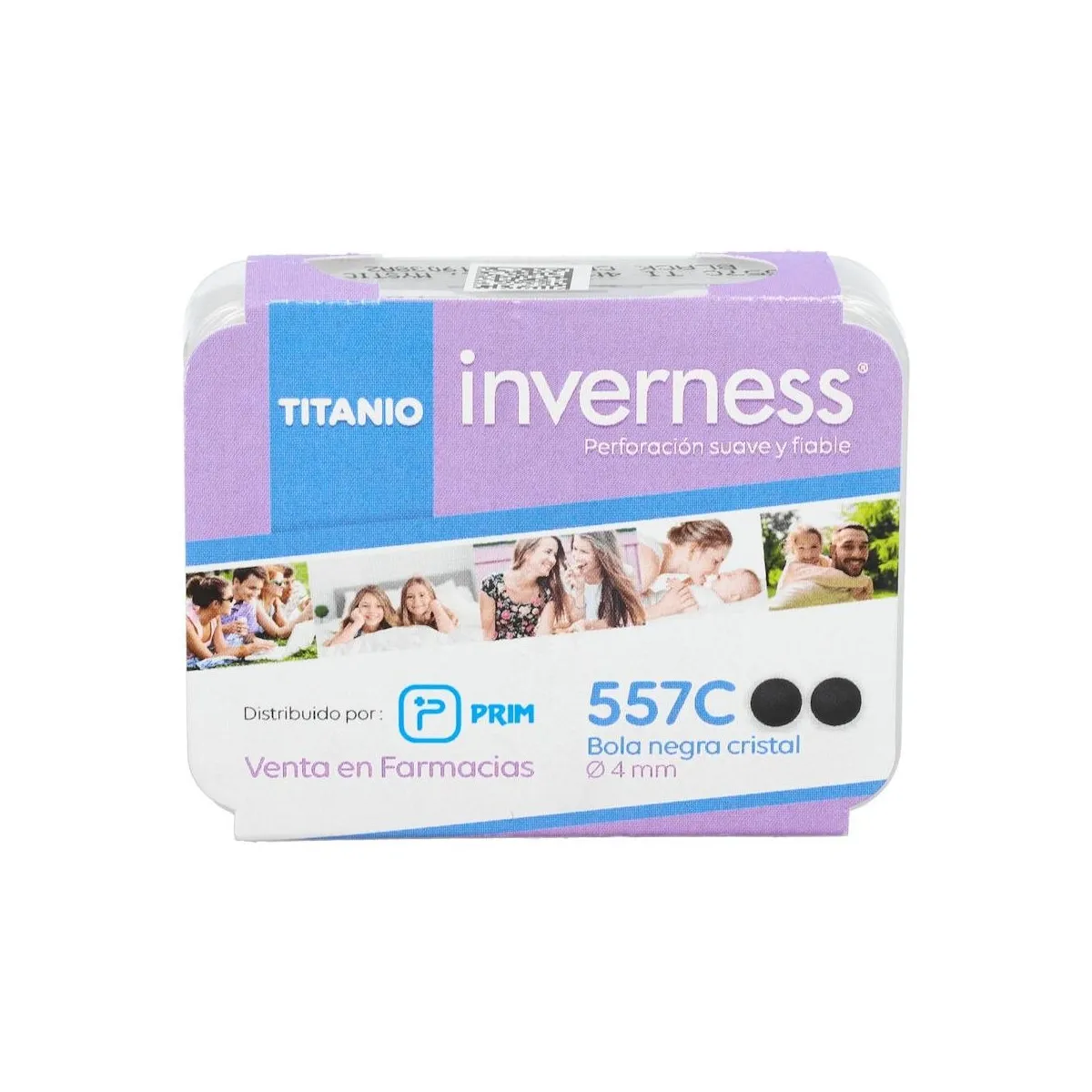 Pendiente Prim Inv 557c Tit-Bola Negr 4 Mm 2 U