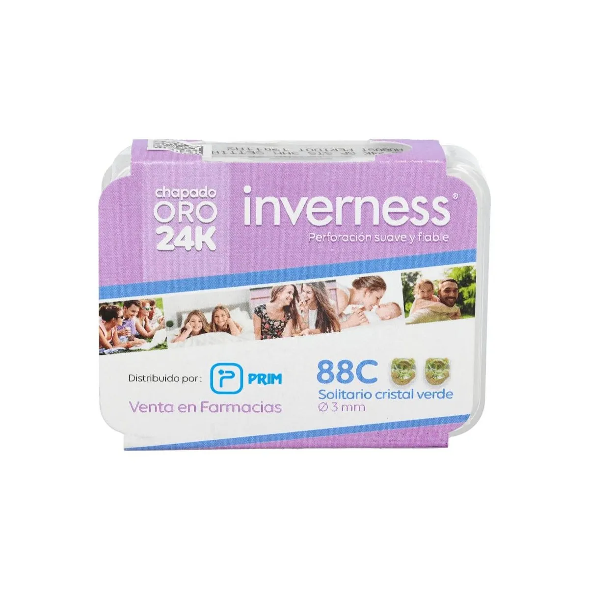 Pendiente Prim Inv 88c 24k-Solit Verde 3 Mm 2 U
