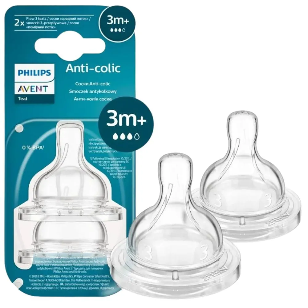 Philips Avent Chupete Anticólico 3 m+ - 2 Piezas