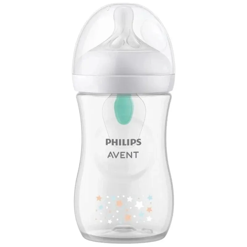 Philips Avent Biberón Natural Responsive con Válvula Anticólico AirFree, Osito de peluche - 260 ml