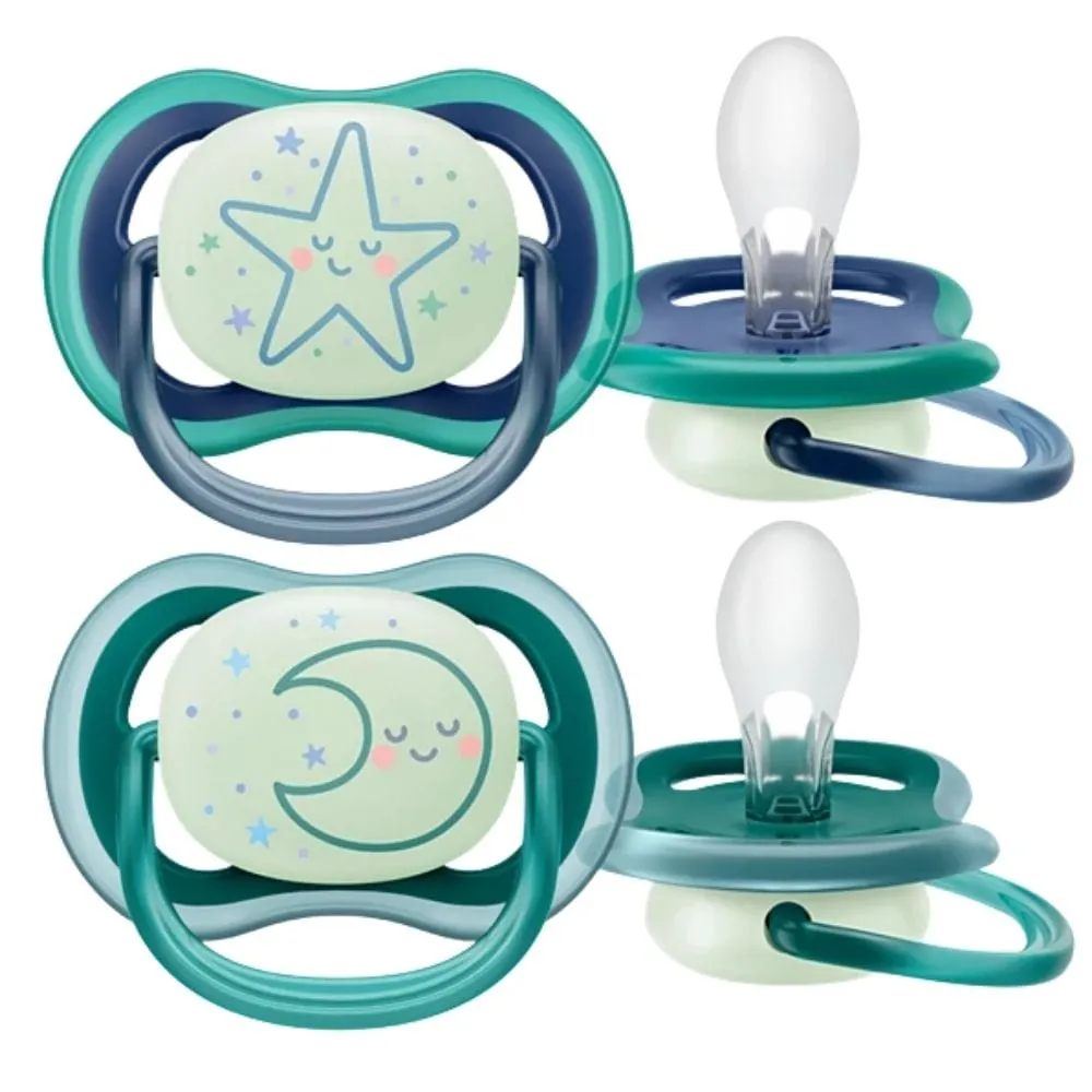 Philips Avent Ultra Air Chupete Nocturno,6-18 Meses, Niño - 2 Piezas