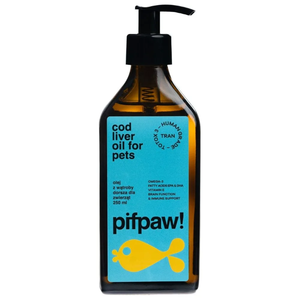 Pifpaw Aceite de Hígado de Bacalao para Mascotas Grado Humano - 250 ml