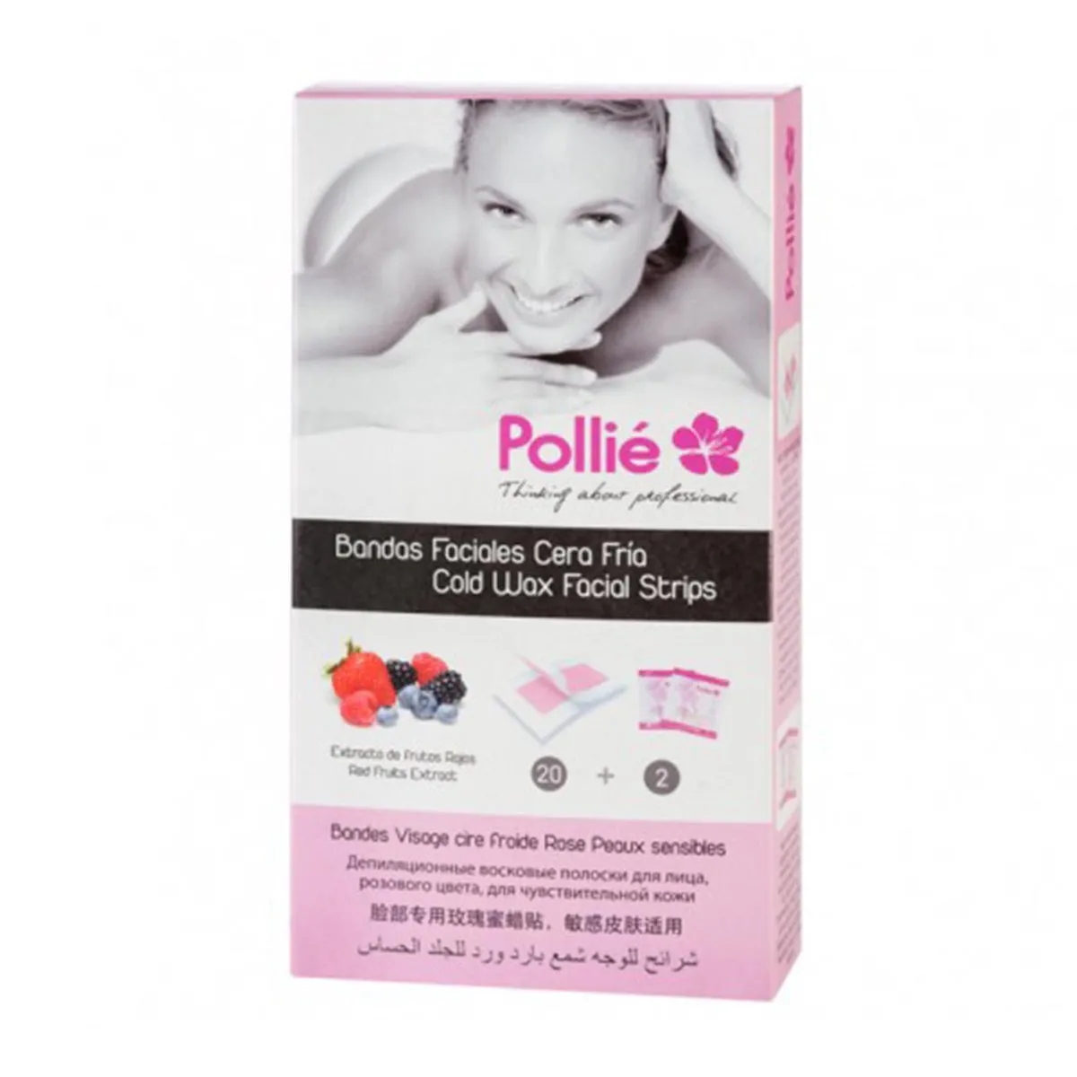 Bandas Faciales - Cera Fría Frutos Rojos - Pollié