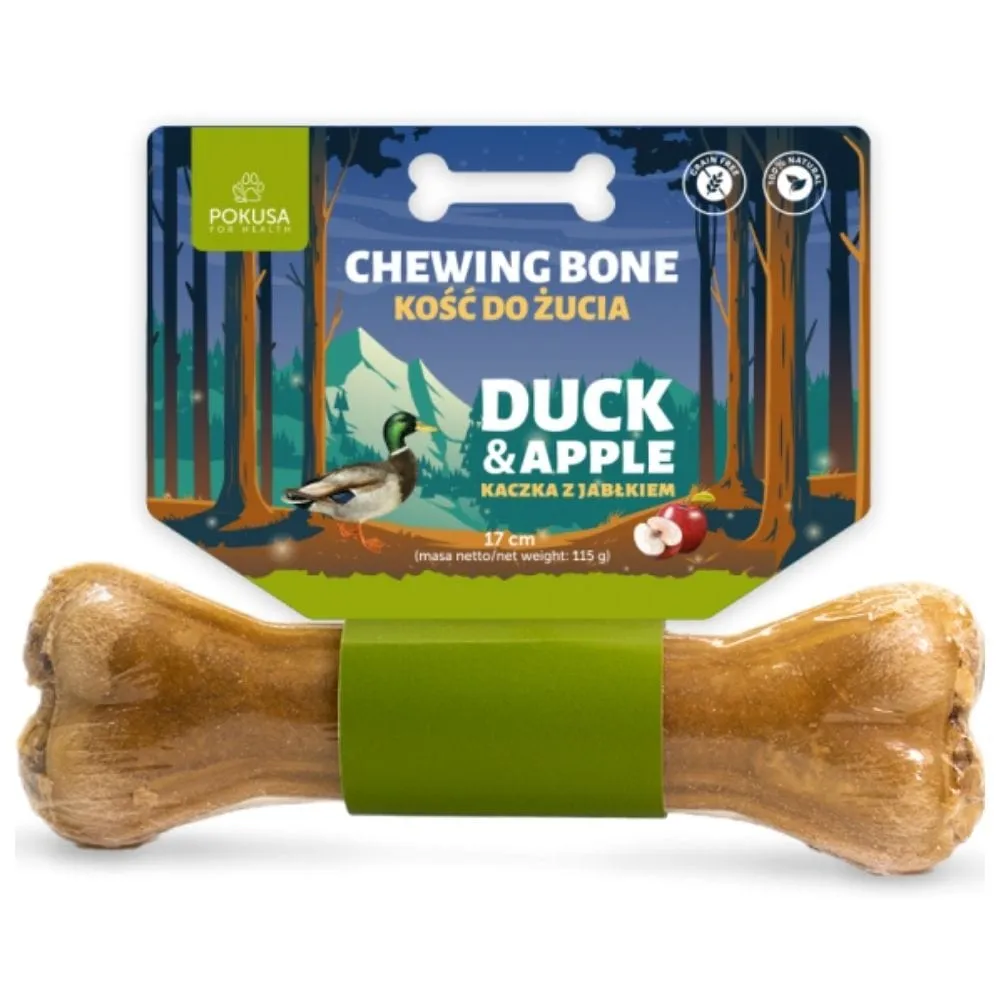 Pokusa Feel The Wild Hueso Masticable para Perro Pato con Manzana - 17 cm