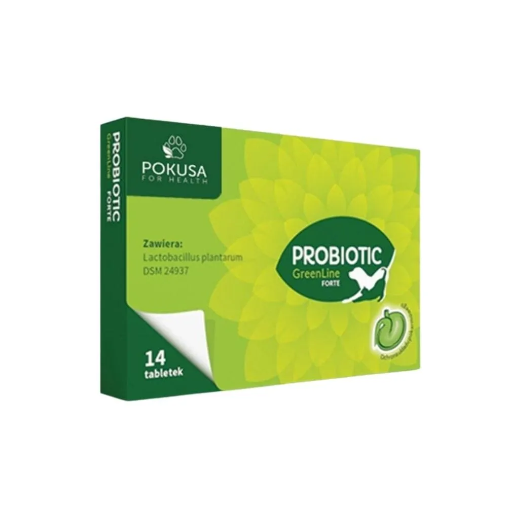 Pokusa GreenLine Probiotic Forte Probiótico para perros y gatos - 14 Tabletas