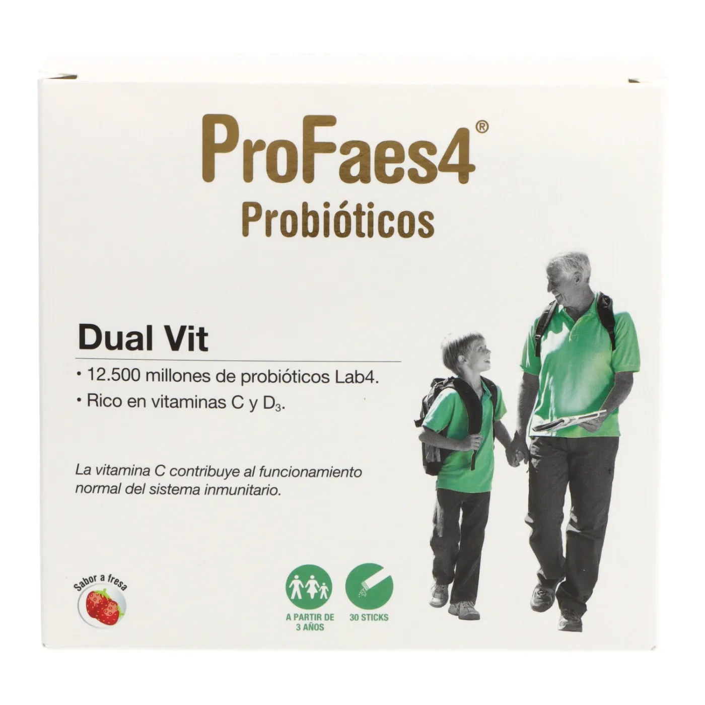 Profaes4 Dual Vit 30 Sticks Sabor Fresa