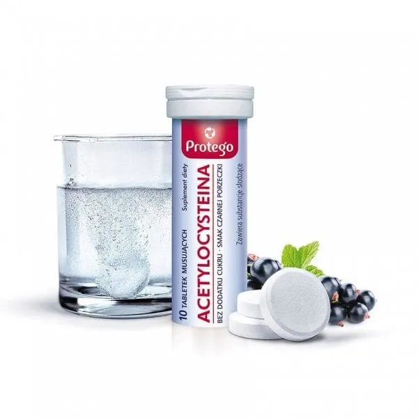 Protego Acetilcisteína, Grosellero negro - 10 Tabletas efervescentes