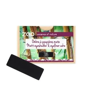 Recambio de sombra de ojos rectangular 206 Negro mate - Zao Make up