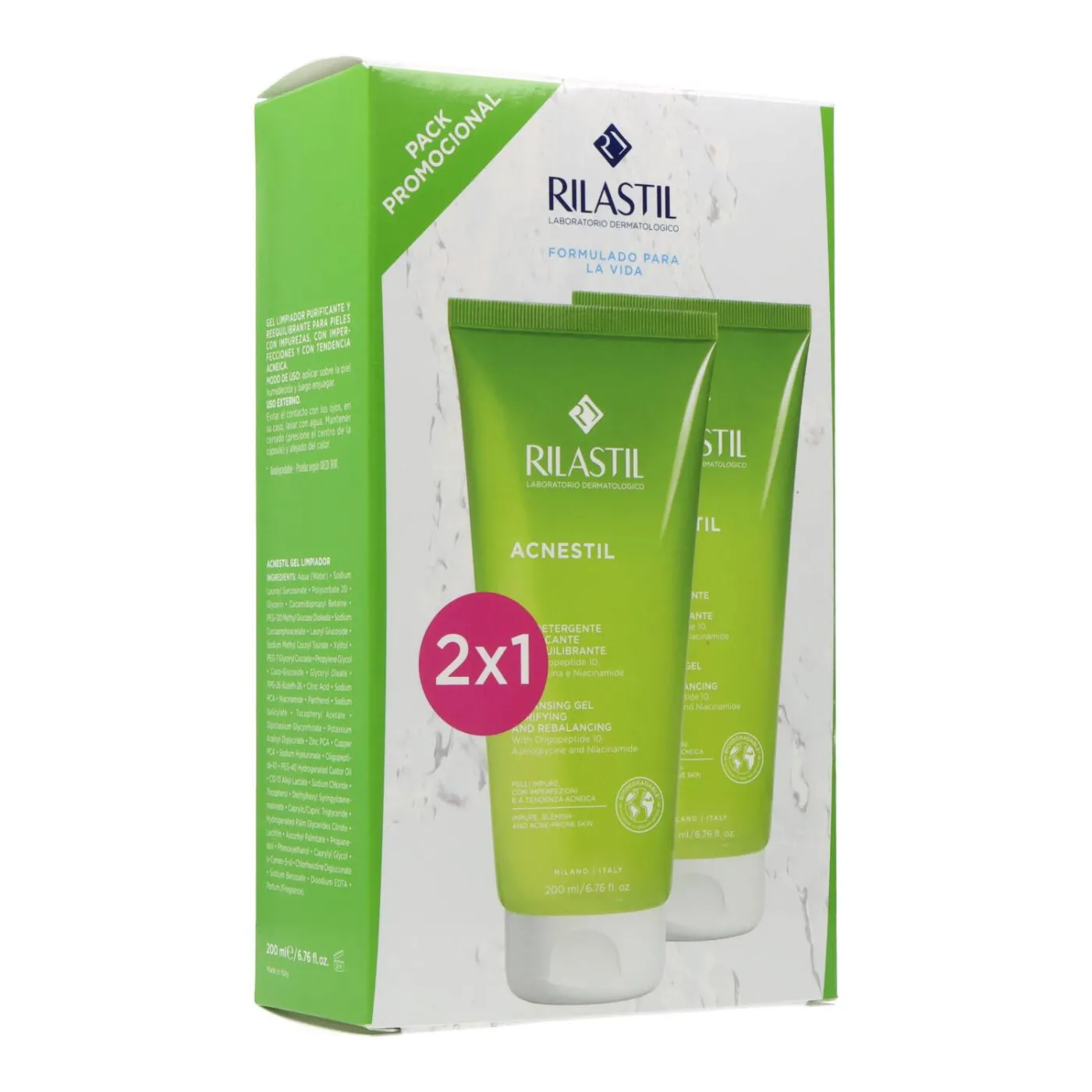 Rilastil Acnestil Gel Limpiador 2x200 ml Promo