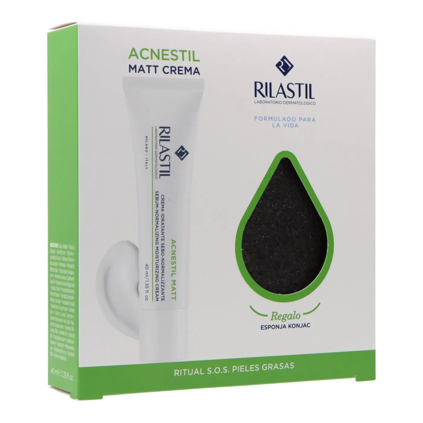 Rilastil Acnestil Matt Crema 40 ml Esponja Konja