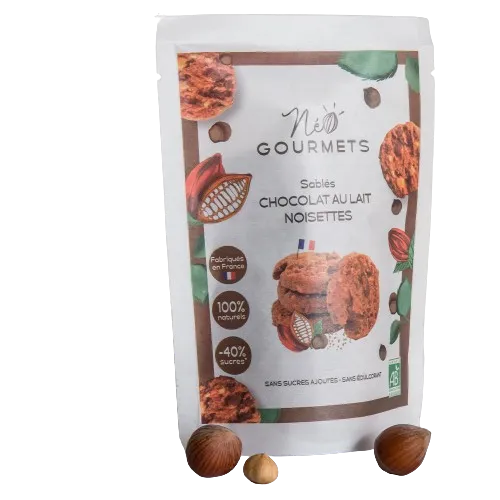 Galletas de mantequilla de chocolate con leche y avellanas-100g-Néo Gourmets