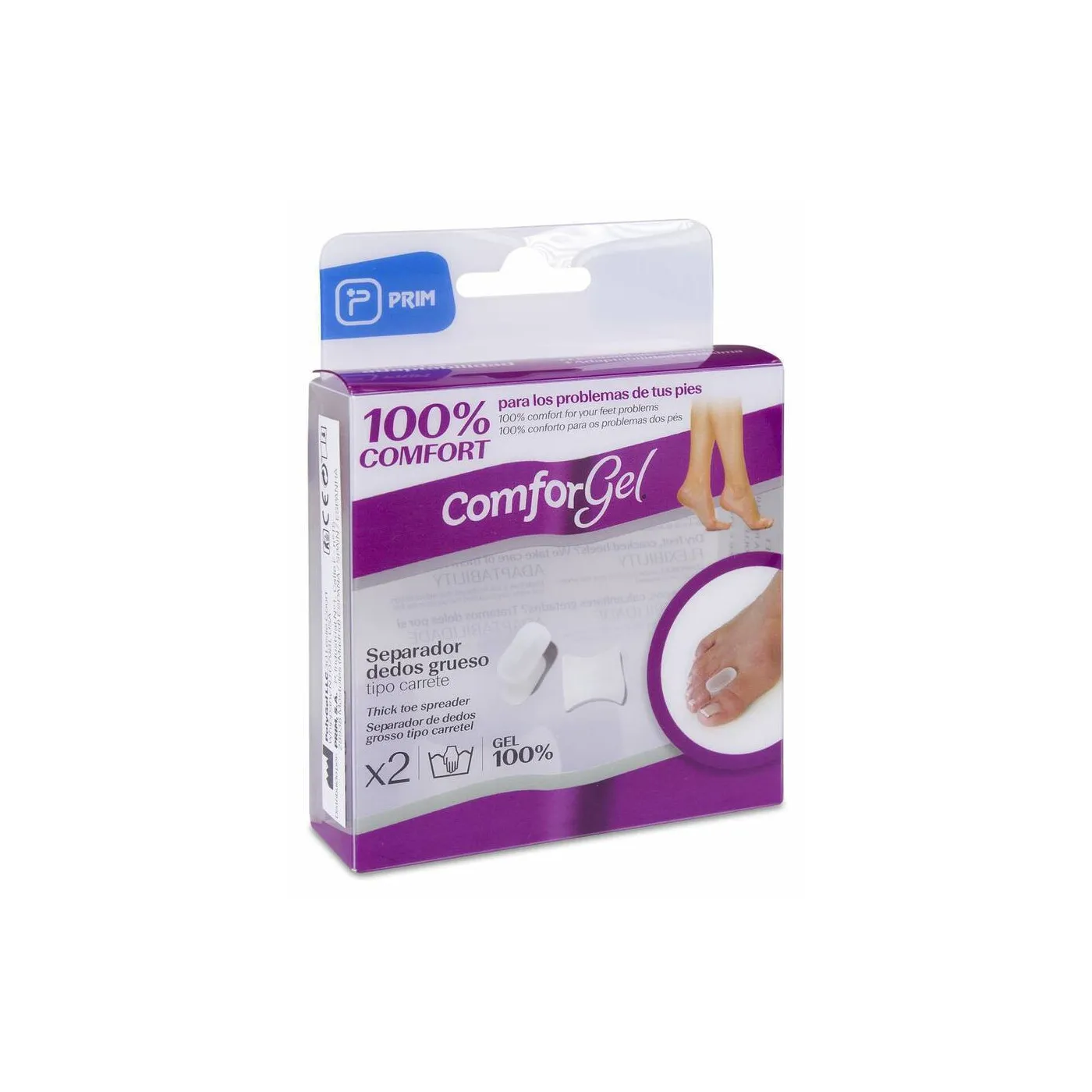 Separadedos En Carrete Grueso Comforgel 2 Unidad Talla M