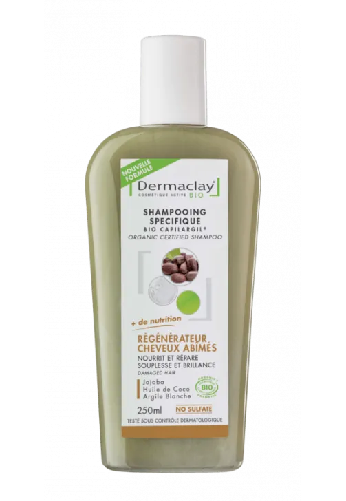 Champú de Arcilla Orgánica-Regenerador Cabello Dañado-250ml-Dermaclay