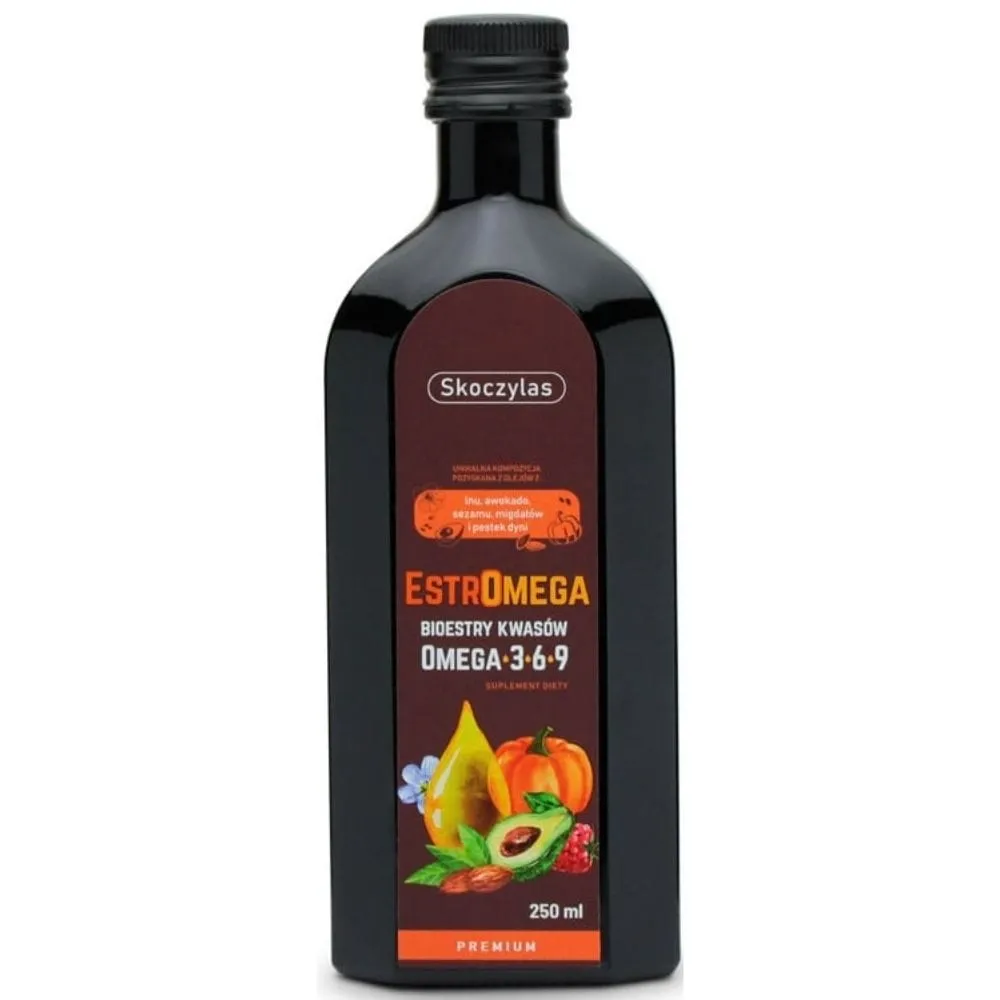 Skoczylas Estromega, Bioésteres de Ácidos Omega 3-6-9 Premium, Frambuesa - 250 ml