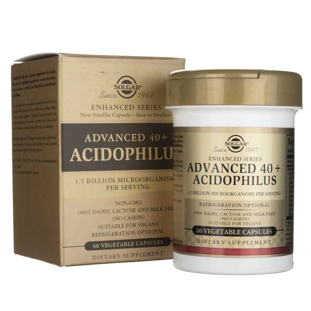 Solgar Advanced 40+ Acidophilus - 60 cápsulas vegetales