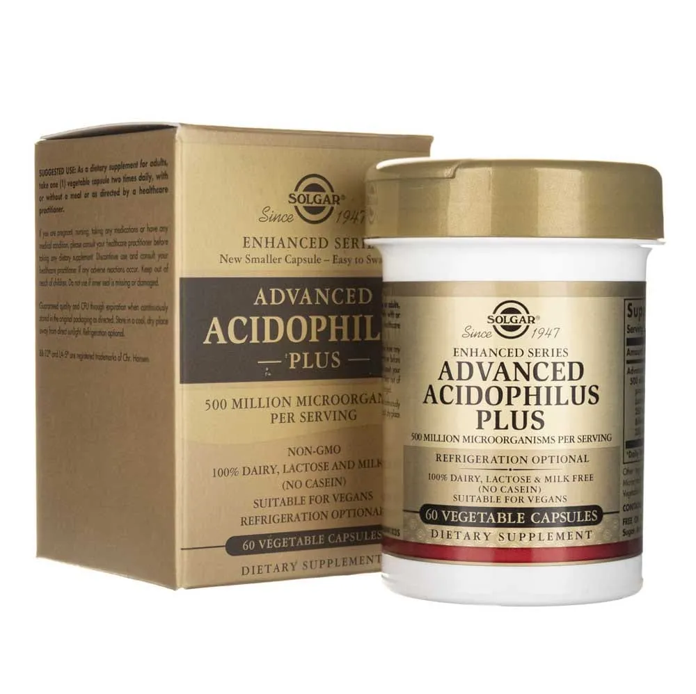 Solgar Advanced Acidophilus Plus - 60 cápsulas vegetales