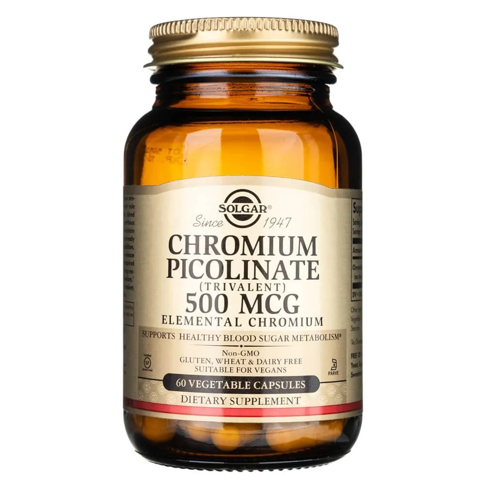 Solgar Picolinato de Cromo 500 mcg - 60 Cápsulas