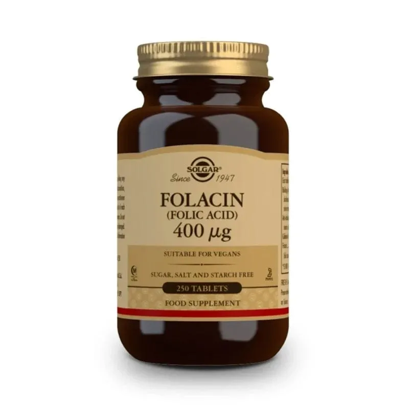 Solgar Folacin 400 mcg (Ácido fólico) - 250 Tabletas
