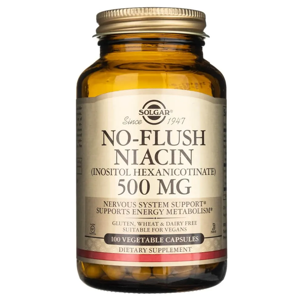 Solgar Niacina No-Flush (Vitamina B3) 500 mg - 100 Cápsulas