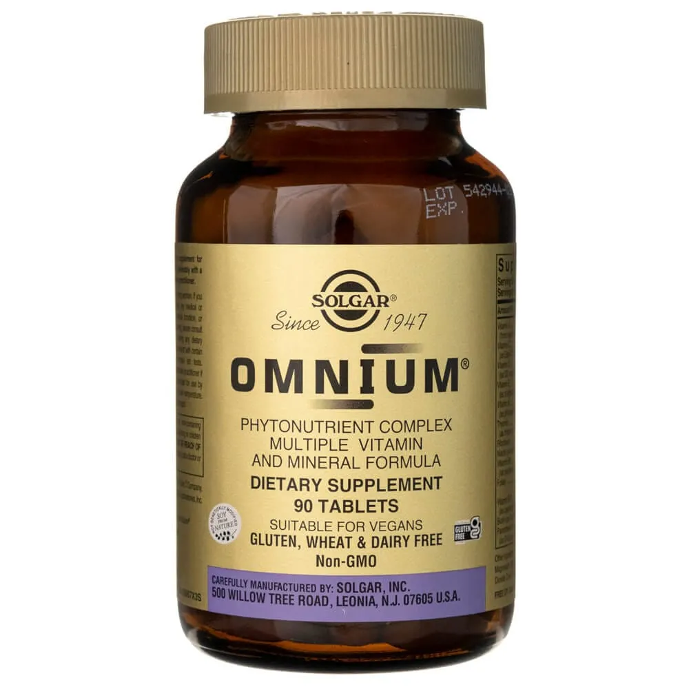 Solgar Omnium ® Complejo Fitonutriente Fórmula Múltiple de Vitaminas y Minerales - 90 Tabletas
