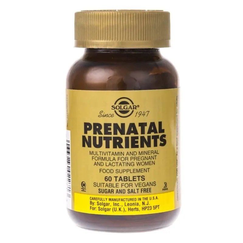 Solgar Nutrientes Prenatales - 60 Tabletas