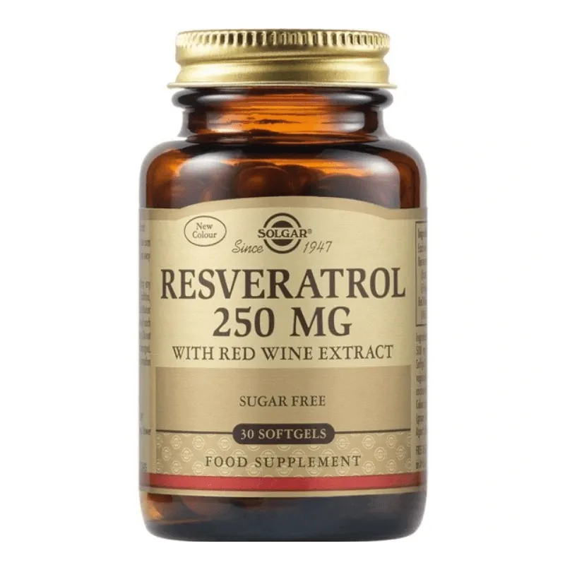 Solgar Resveratrol 250 mg con extracto de vino tinto - 30 cápsulas blandas