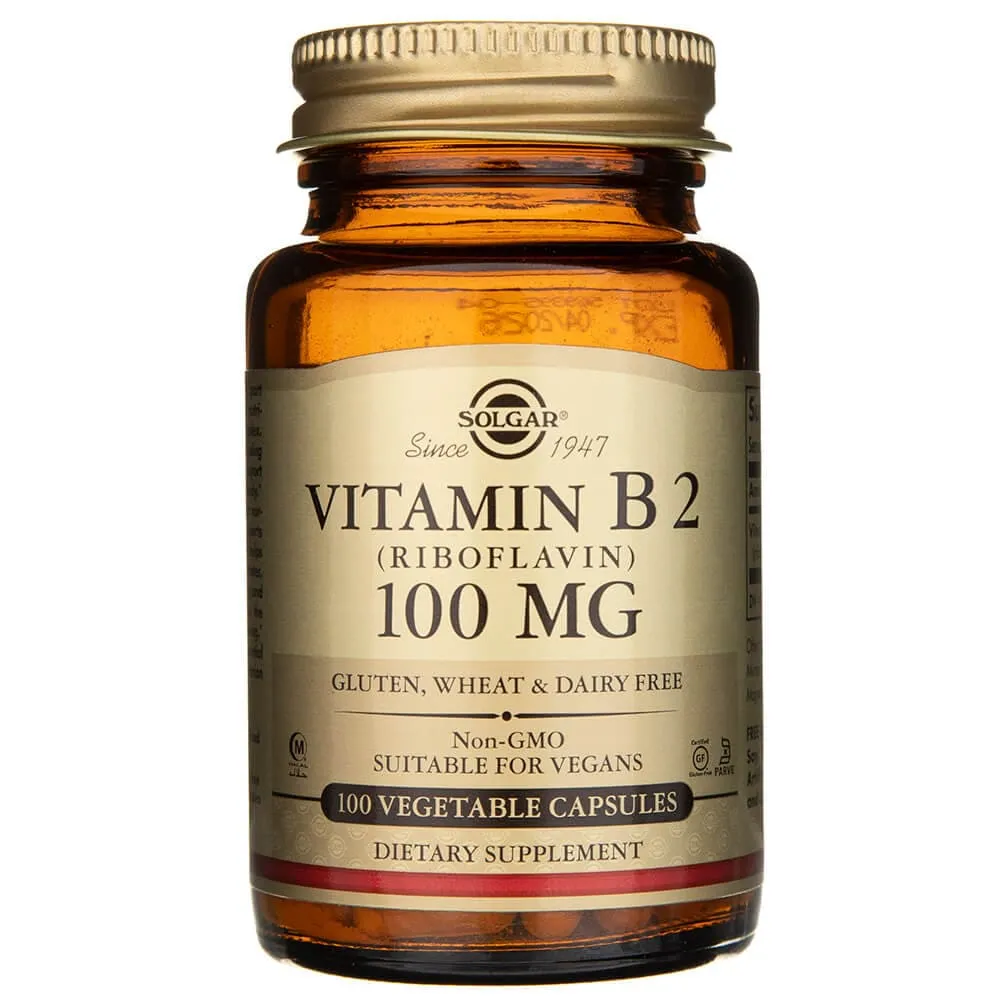 Solgar Vitamina B2 (Riboflavina) 100 mg - 100 Cápsulas Vegetales