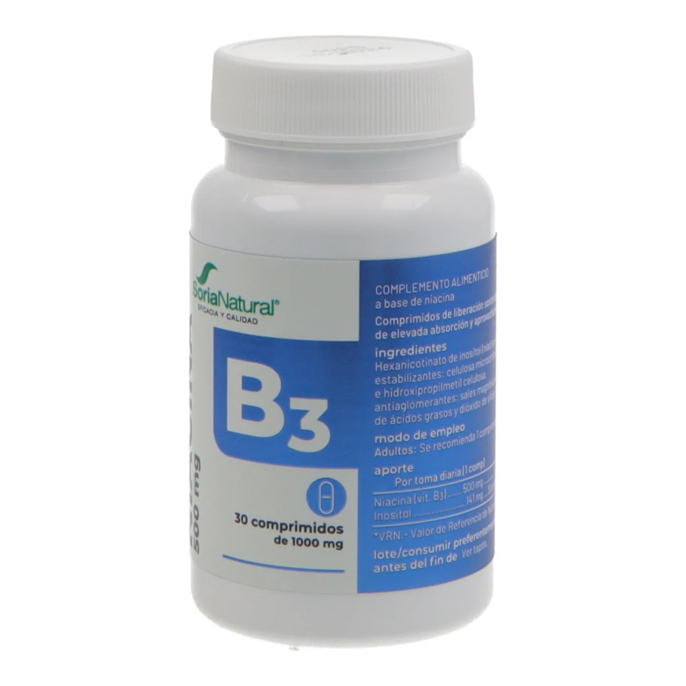 Soria Natural Vitamina B3 Niacina 500mg 30 Compr