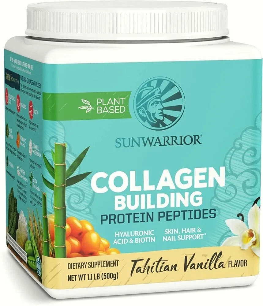 Sunwarrior Péptidos proteicos formadores de colágeno, vainilla de Tahití - 500 g