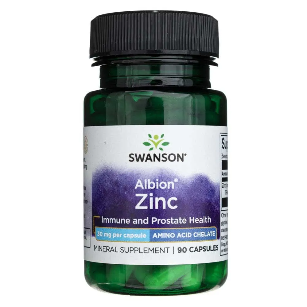 Swanson Albion Zinc Quelado 30 mg - 90 Cápsulas