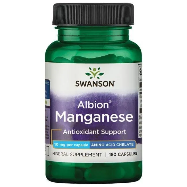 Swanson Albion Quelato de Manganeso 10 mg - 180 Cápsulas
